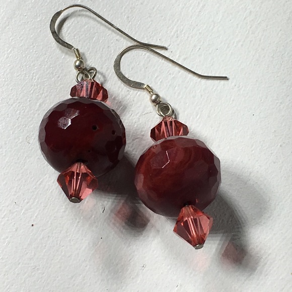 Vintage Glass Beaded Pierced Earrings - Picture 2 of 8